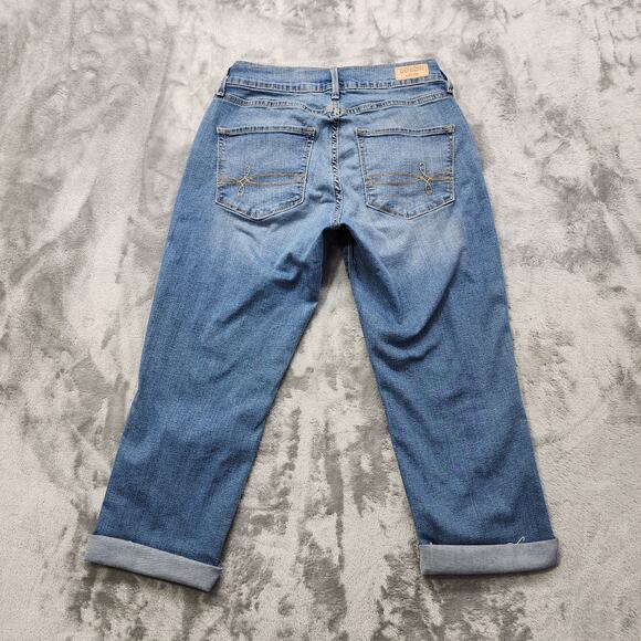 Levi's Denizen Jeans Womens 2 Blue Curvy Slim Cuffed Capri Low Rise Stretch - Picture 4 of 15